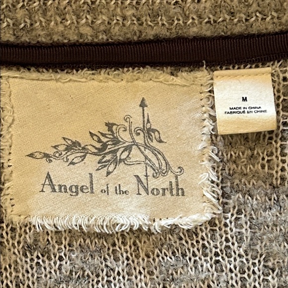 Anthropologie Angel of the North Equinox Cardigan Sweater Beige Tan Wool Blend M - Picture 5 of 12